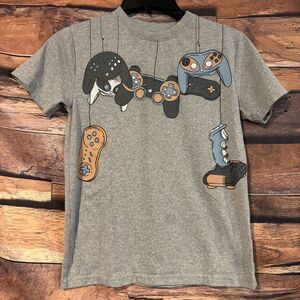 Boys Grey Video Game Controller 10/12 T-Shirt Gamer Tee Gaming Console Graphic